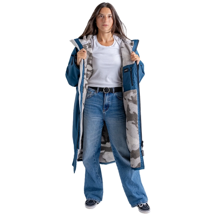 Dryrobe Advance Long Sleeve - Deep Sea Blue / Sand Camo