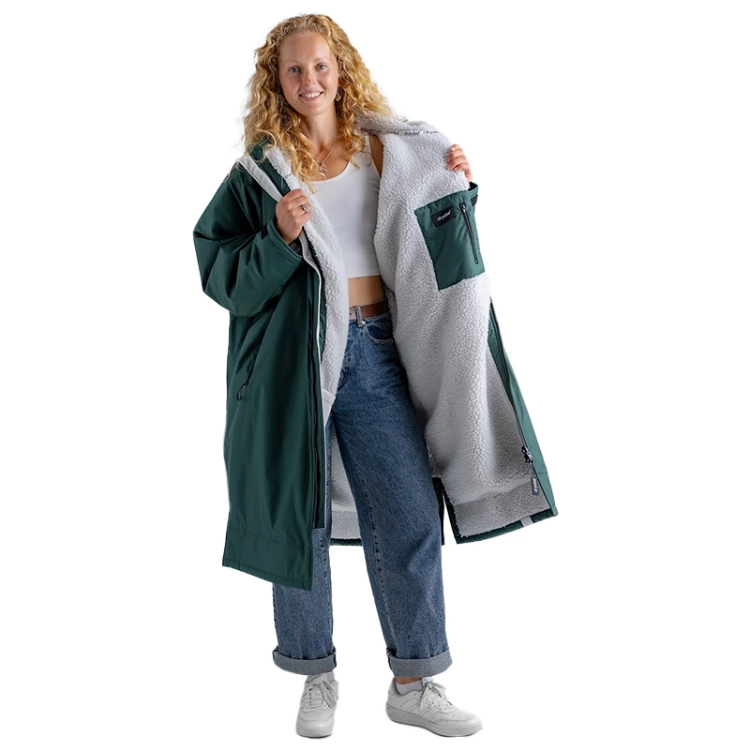 Dryrobe Advance Long Sleeve - Dark Green / Nimbus Cloud