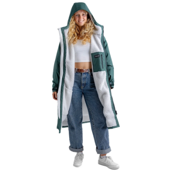 Dryrobe Advance Long Sleeve - Dark Green / Nimbus Cloud