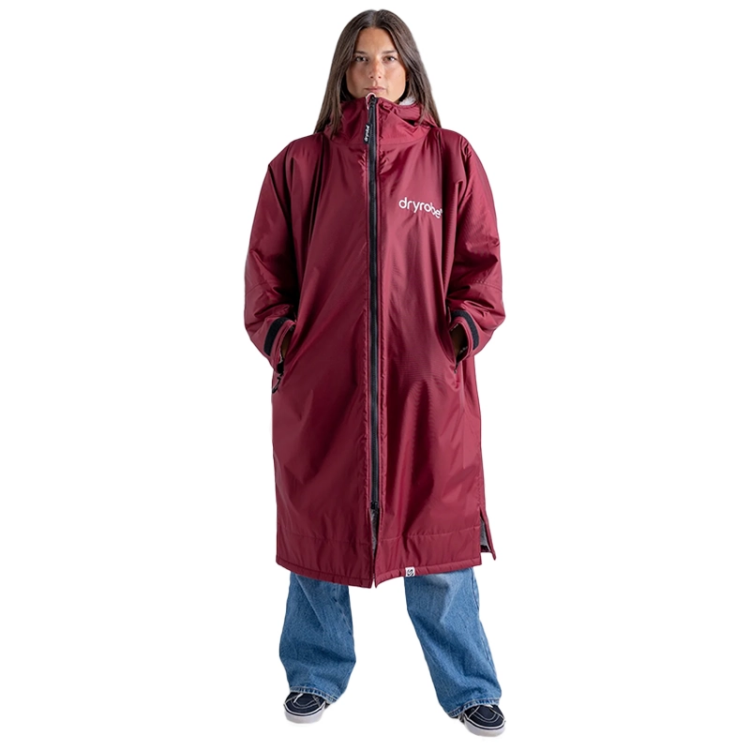 Dryrobe Advance Long Sleeve - Burgundy / Silver Grey