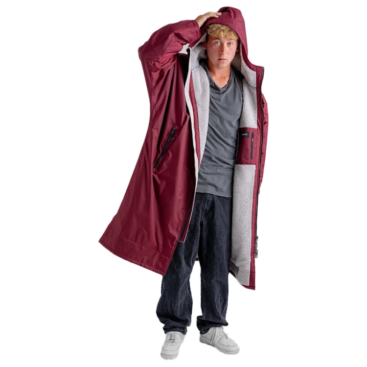 Dryrobe Advance Long Sleeve - Burgundy / Silver Grey
