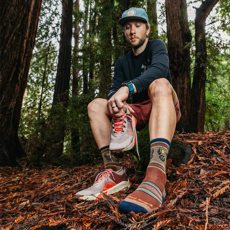 Darn Tough Men's Willoughby Micro Crew Lightweight Hiking Socks - Chestnut