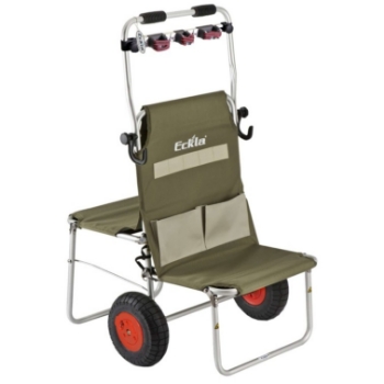 Eckla Multi Rolly with Pneumatic Tyres and Retaining Bar - Olive Green