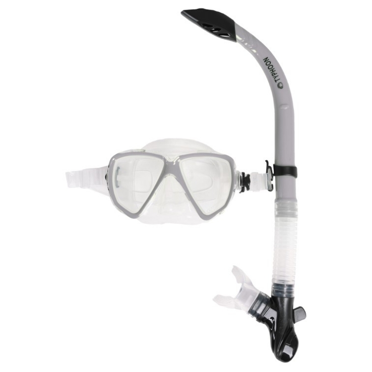 Typhoon Mask and Snorkel Combo Set Adult - Silver