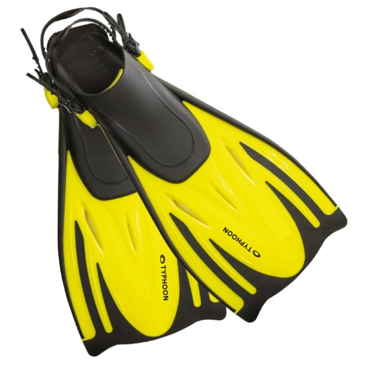 Typhoon T-Jet Adjustable Foot Fin Youth - Yellow