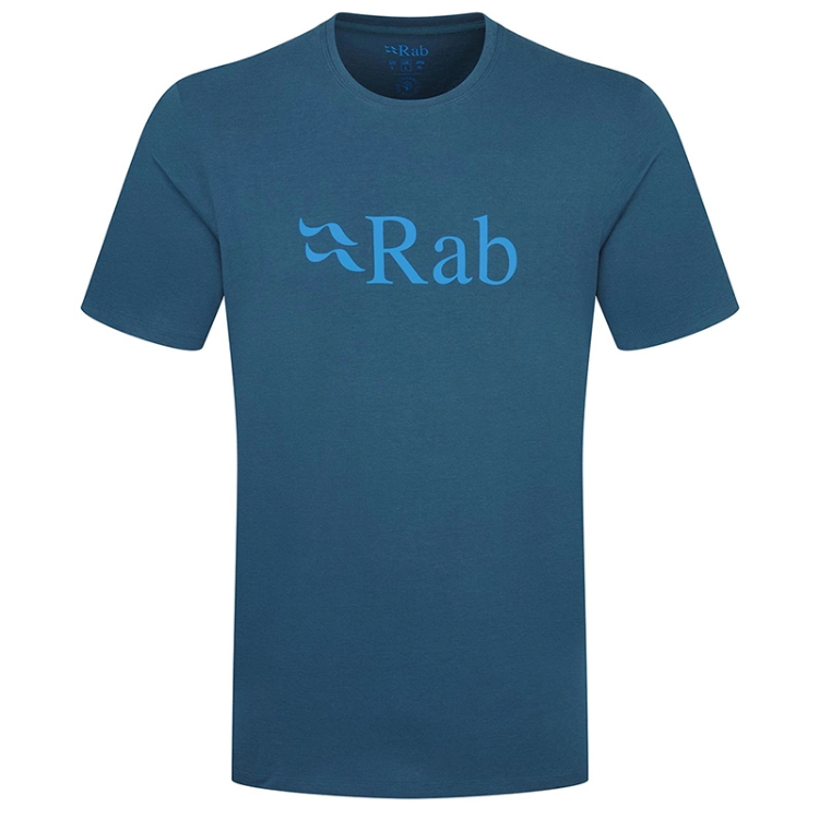 Rab Stance Logo Organic Cotton Tee - Tempest Blue
