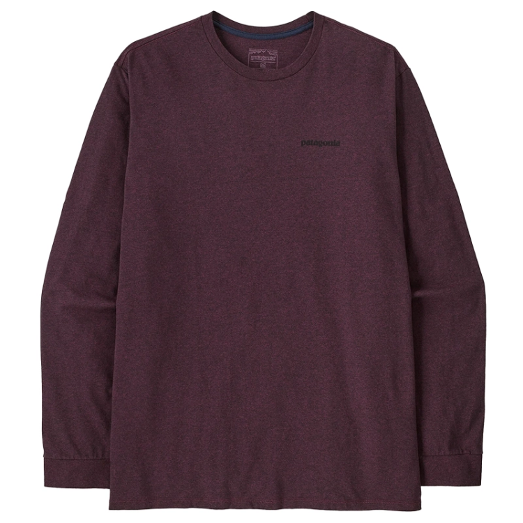 Patagonia Men's Long Sleeved P-6 Logo Responsibili-Tee - Berry Fig