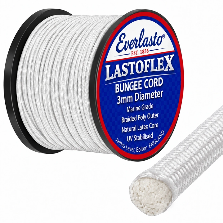 Everlasto Lastoflex Shock Cord 3mm - White