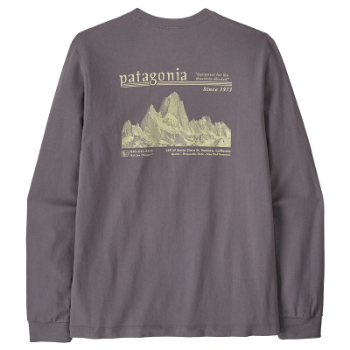 Patagonia Men's Long-Sleeved Midweight Hut Tripper Skyline T-Shirt - May Grey