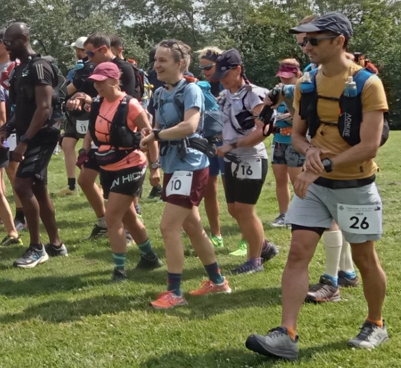 Chrissie from Up and Under about to start her 100 mile Pembrokeshire Coastal Path Race with Run Walk Crawl 2025